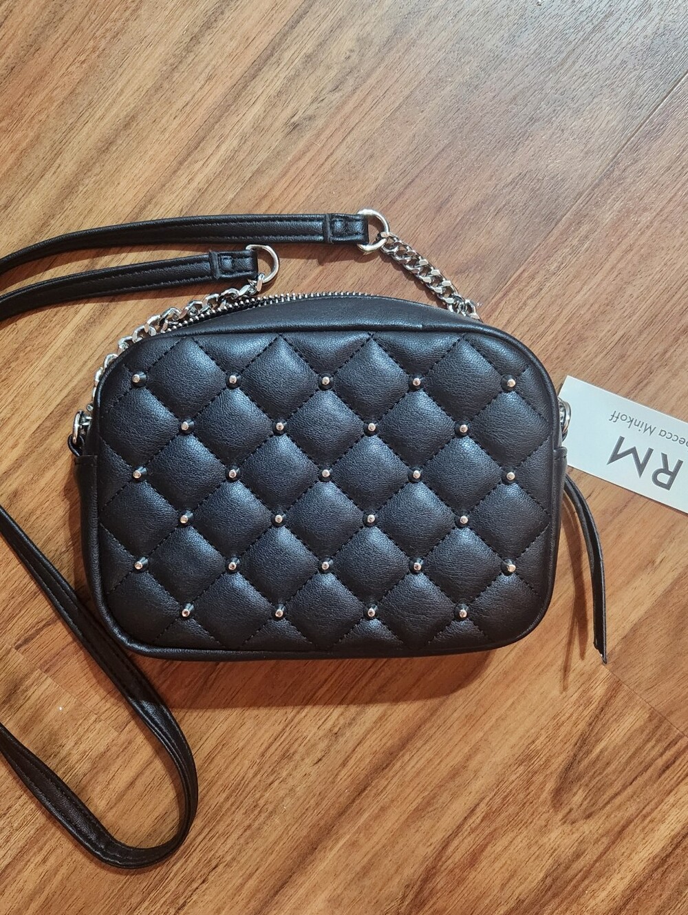 Rebecca Minkoff Quilted Studded Crossbody Bag - Black